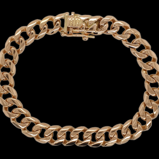 Rosé gouden gourmette dames armband. 18 karaat occasion. #26496
