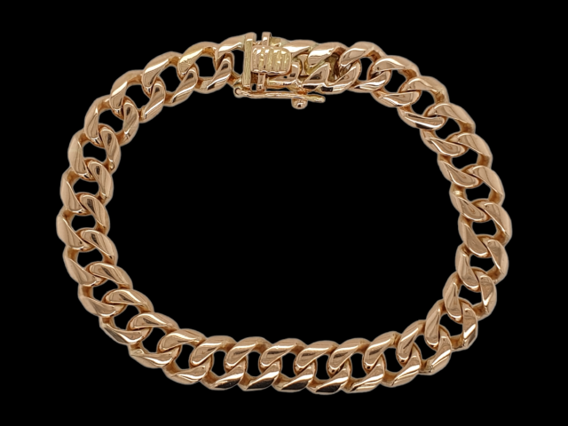 Rosé gouden gourmette dames armband. 18 karaat occasion. #26496