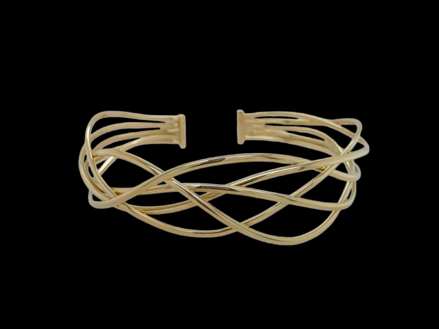 Handgemaakte golven klem armband van 14 karaat. Uit eigen atelier # 26503