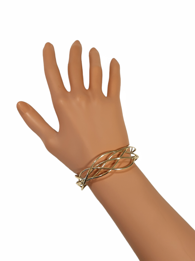 Handgemaakte golven klem armband van 14 karaat. Uit eigen atelier # 26503 - Afbeelding 2