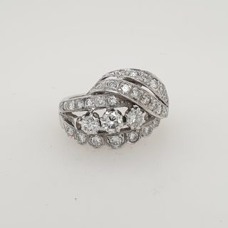 Witgouden briljant ring met 30 diamanten, Occasion. #20593