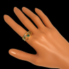Art deco gouden ring met smaragd, diamant en emaille. #26528 - Afbeelding 4
