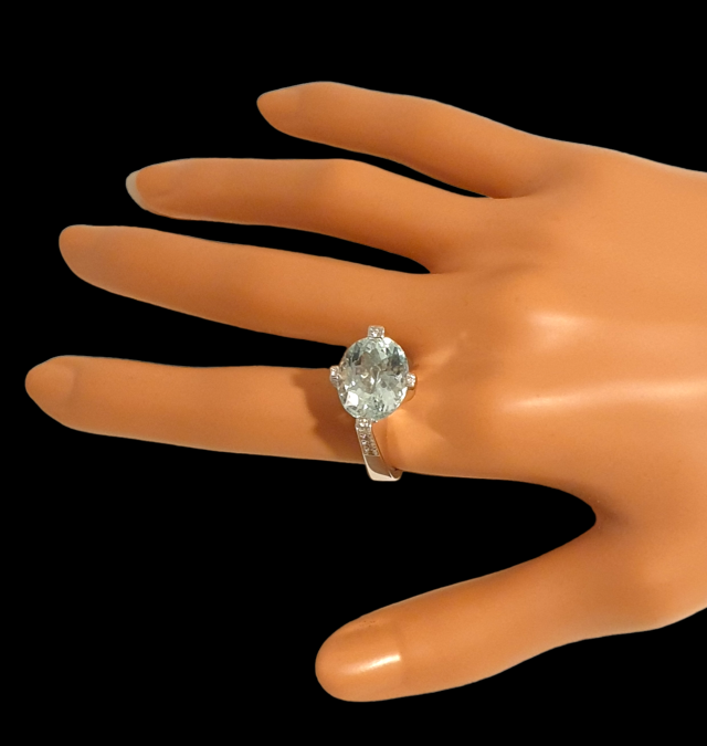 Witgouden ring met Aquamarijn. Uit eigen atelier. #14637 - Afbeelding 5