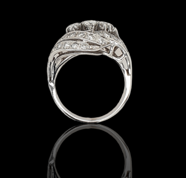 Witgouden briljant ring met 30 diamanten, Occasion. #20593 - Afbeelding 3