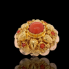 Gouden zeeuwse broche met bloedkoralen. Vintage # 26575 - Afbeelding 2