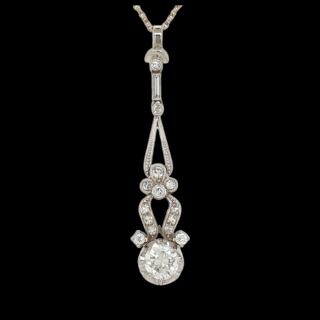 Witgouden hanger met 1.10 ct. aan diamant. Occasion. # 26564