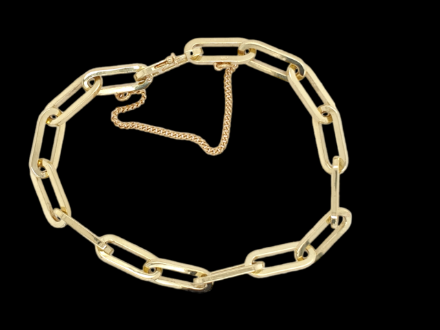 Gouden closed for ever armband. 2e hands. #26591