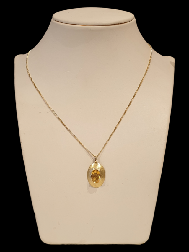 Gouden hanger met citrien, handgemaakt #25881 - Afbeelding 3