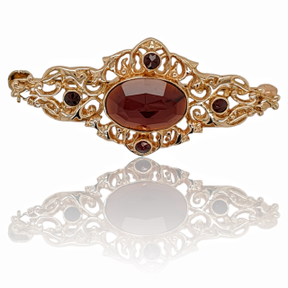 Gouden granaat broche # 26830
