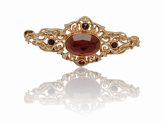 Gouden granaat broche # 26830