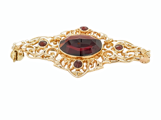 Gouden granaat broche # 26830 - Afbeelding 2