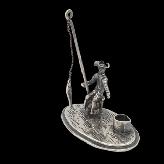 Zilveren miniatuur Vissertje met vis #26844