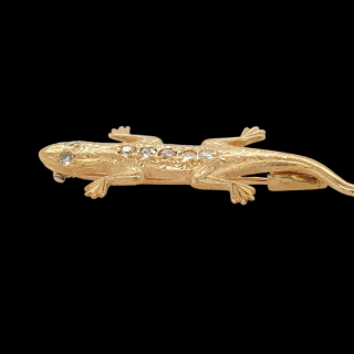 Gouden Hagedis met diamant. #26876