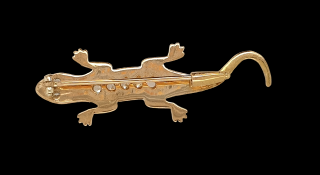 Gouden Hagedis met diamant. #26876 - Afbeelding 2
