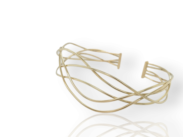 14 karaat gouden draadarmband, handgemaakt. Eigen atelier. #26884 - Afbeelding 2