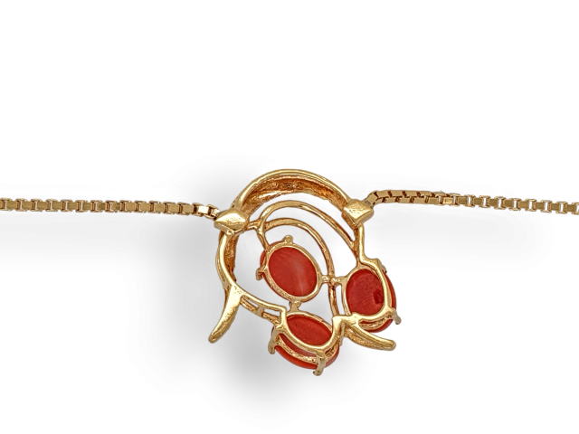 Gouden bloedkoraalhanger met collier # 26886 - Afbeelding 4