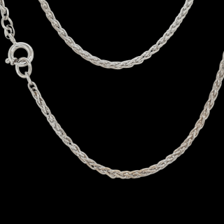 Witgouden vossenstaart collier, occasion #26903