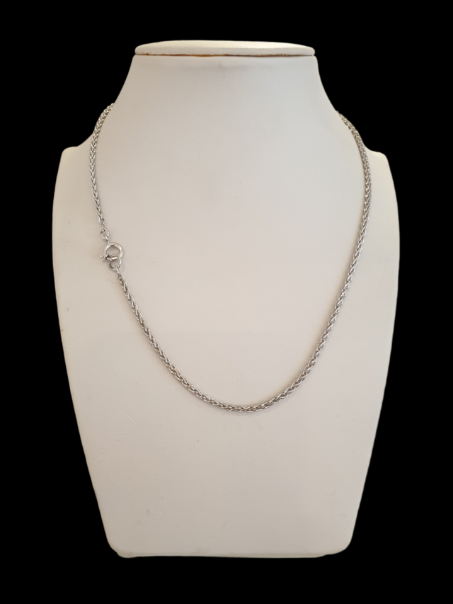 Witgouden vossenstaart collier, occasion #26903 - Afbeelding 3
