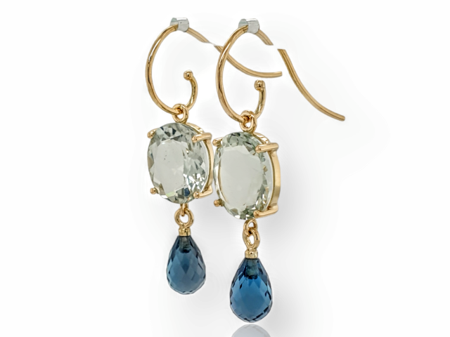 Oorsieraden met Mint quarts en london blue Topaas #26902 - Afbeelding 2