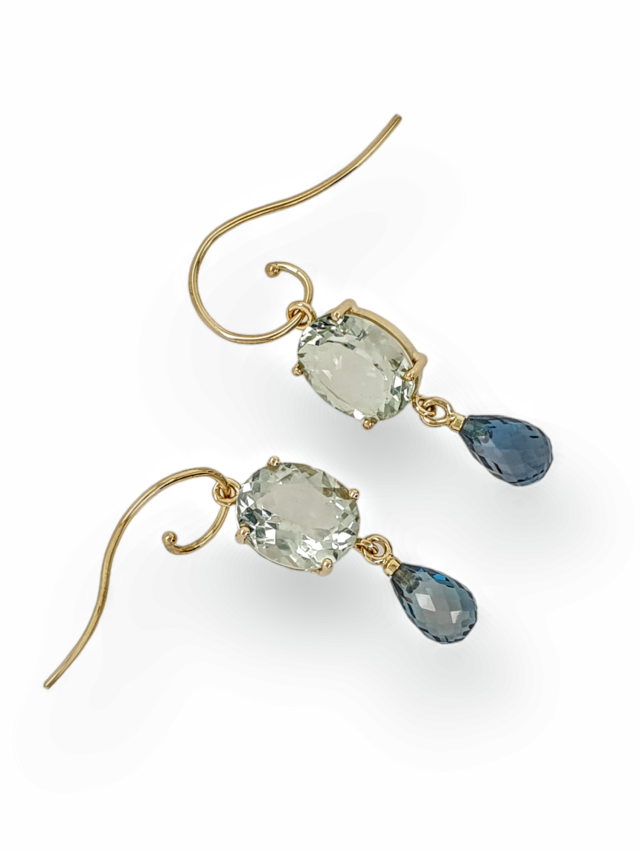 Oorsieraden met Mint quarts en london blue Topaas #26902 - Afbeelding 3