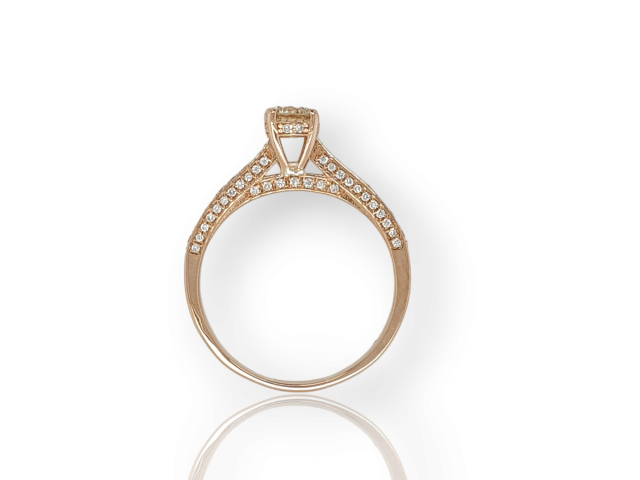 Rosé gouden ring met diamant. #26910 - Afbeelding 2