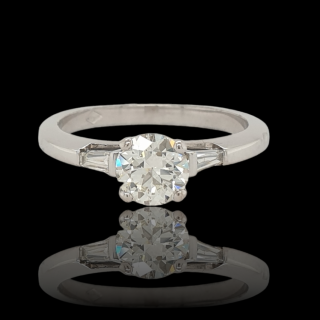 Witgouden ring met diamant occasion met certificaat #26928