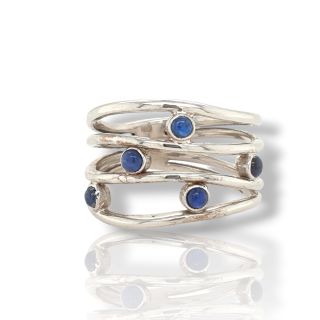 Witgouden ring met saffier "Fleur" #8646