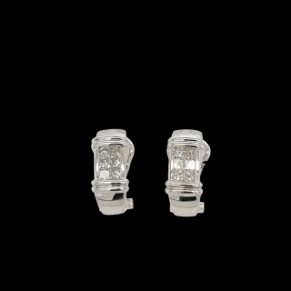 Witgouden oorsieraad met diamant. #27005