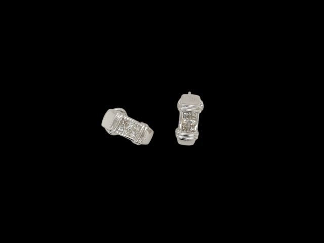 Witgouden oorsieraad met diamant. #27005 - Afbeelding 2