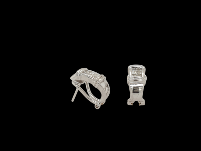 Witgouden oorsieraad met diamant. #27005 - Afbeelding 3