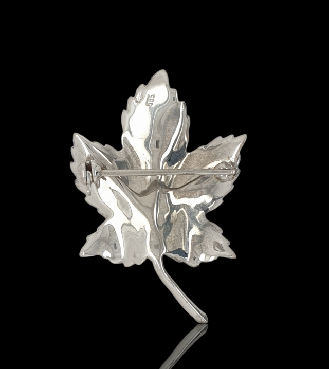Witgouden broche met diamant #27028 - Afbeelding 3