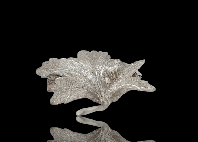 Witgouden broche met diamant #27028 - Afbeelding 2