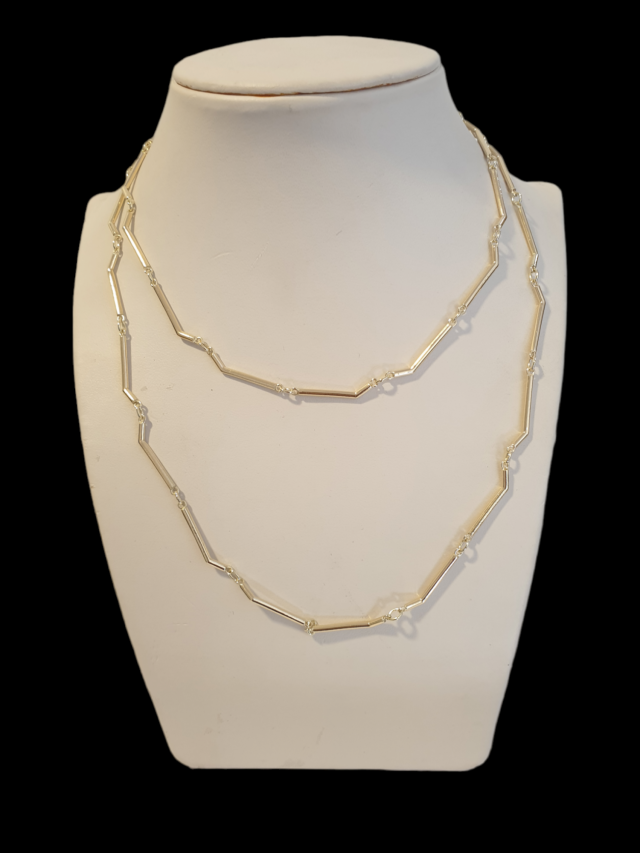 Gouden schakel collier, occasion. #26911