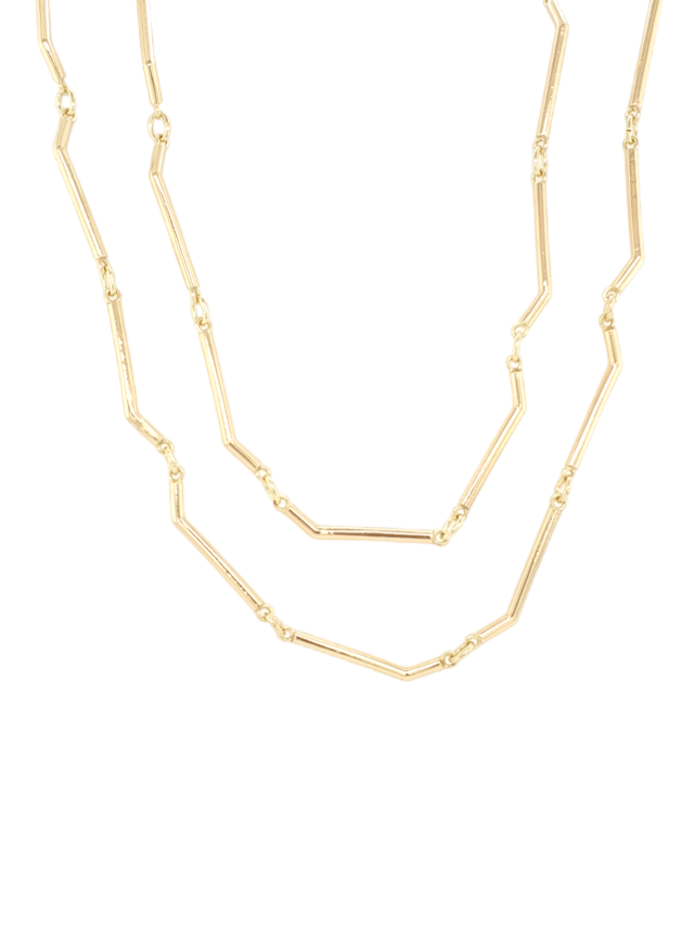 Gouden schakel collier, occasion. #26911 - Afbeelding 2