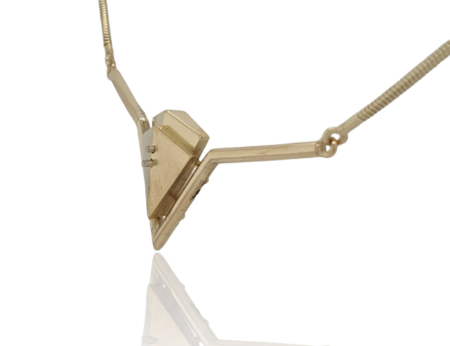 Gouden handgemaakte chooker/ halsketting, 2e hands #27143 - Afbeelding 2