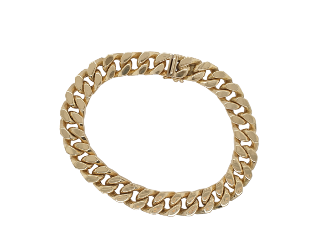 Massief gouden gourmet armband, occasion. #27187 - Afbeelding 2