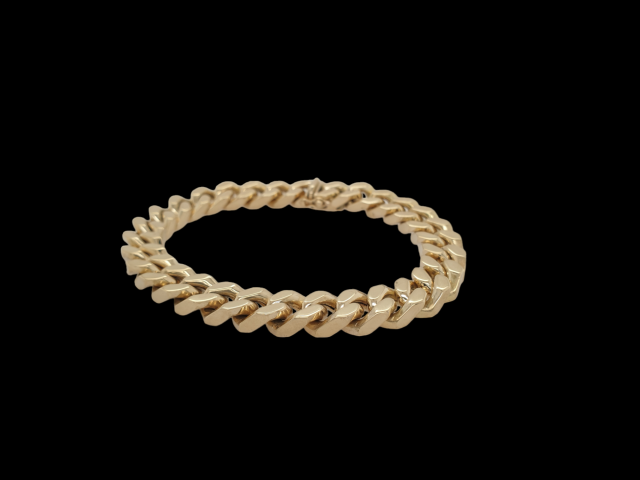 Massief gouden gourmet armband, occasion. #27187
