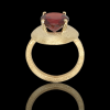 Gouden ring met Almaldien granaat. Handgemaakt. #27354 - Afbeelding 2