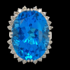 Topaas Suisse Blue Topaas entouragering met briljant. #27377 - Afbeelding 2