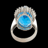 Topaas Suisse Blue Topaas entouragering met briljant. #27377 - Afbeelding 3