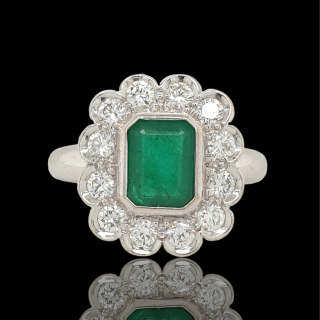 Smaragd diamant ring