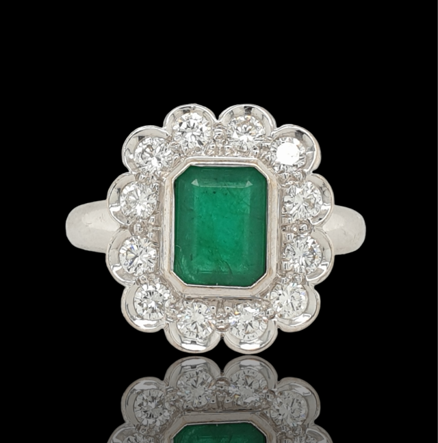 Smaragd diamant ring