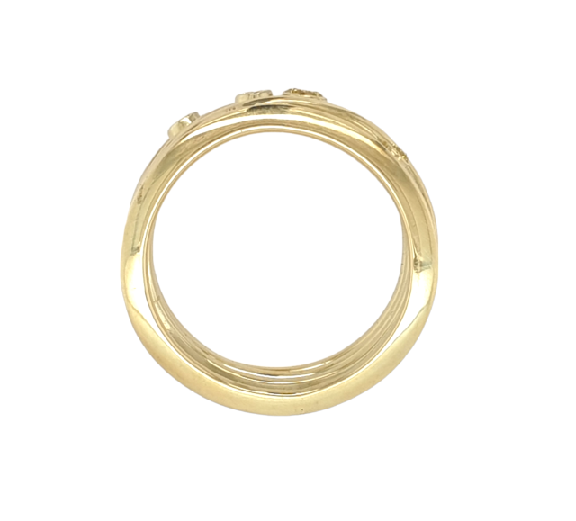 Sierlijke gouden ring met Champagne diamant uit eigen atelier. #27422 - Afbeelding 2
