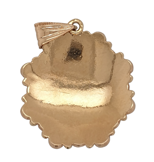 Rosé gouden hanger met granaat. Occasion #27495 - Afbeelding 3