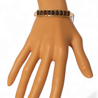 Rosé gouden armband met granaat. #27494