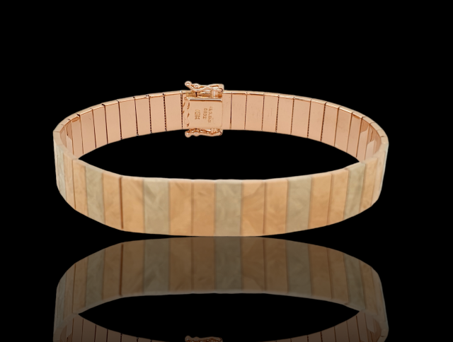 Driekleur 18 karaat gouden armband#27572 - Afbeelding 3
