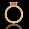Rosé gouden ring met roze tourmalijn en diamant. #9317 - Afbeelding 3