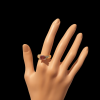 Rosé gouden ring met roze tourmalijn en diamant. #9317 - Afbeelding 2