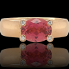 Rosé gouden ring met roze tourmalijn en diamant. #9317 - Afbeelding 4