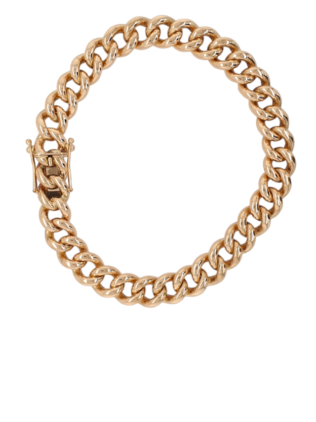 Gouden gourmette schakel armband, occasion #27558 - Afbeelding 2